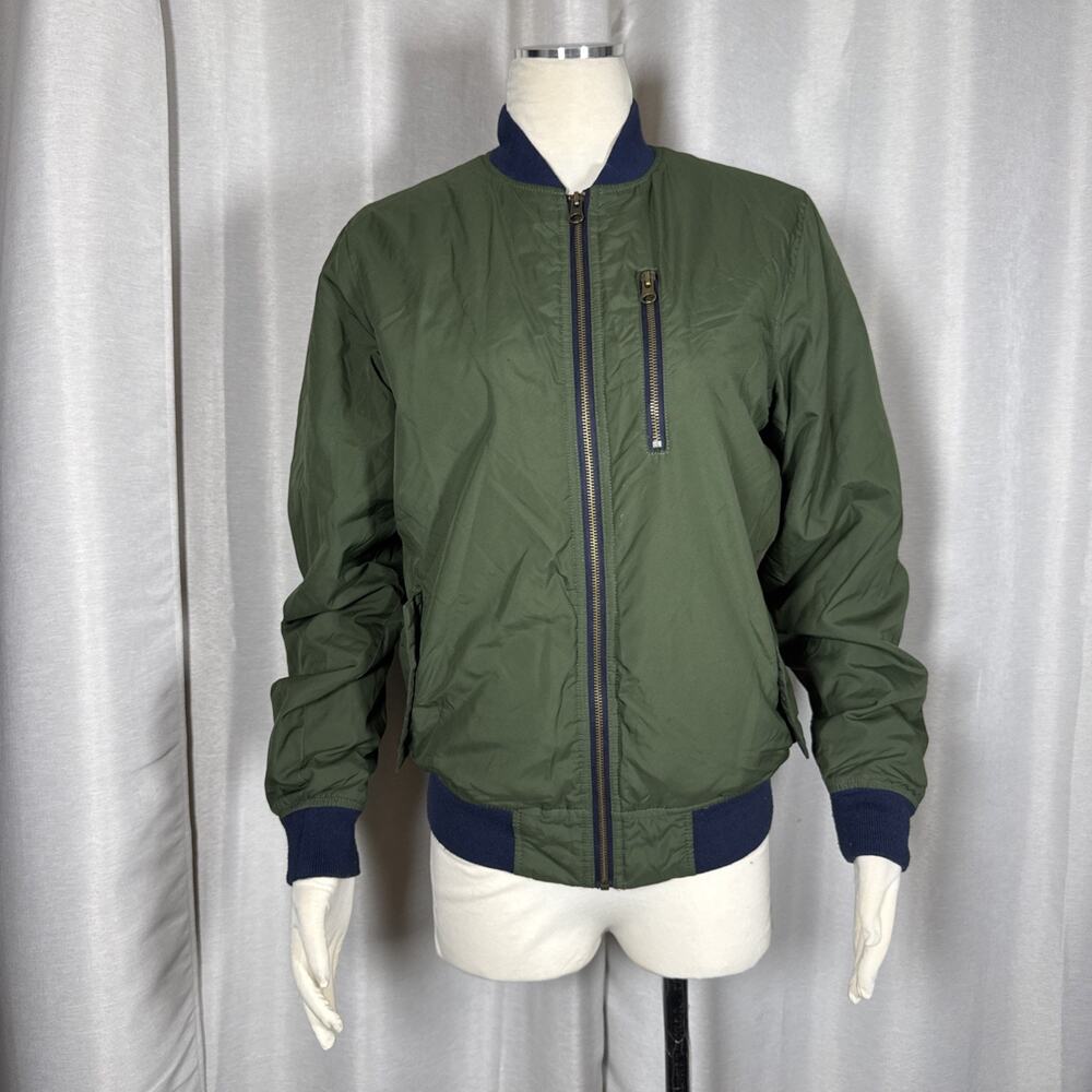 Vans Off The Wall Unisex Bomber Jacket Green Full Zip Casual Skater Streetwear